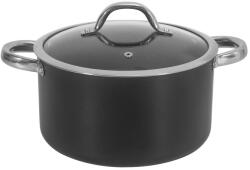 Voltz Oliver Voltz OV54418N24D serpenyő, 24 cm, 5, 3 l, Üvegtető, Márvány bevonat, Indukciós, Fekete (OV54418N24Dblack)