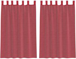 vidaXL 2 db borvörös voile függönyök rúd zsebekkel 0.25 kg 4102247 4102247 (4102247)