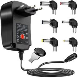 Izoxis 30W univerzális töltő, 6 cserélhető fejjel, 150 cm-es kábellel, 3V-12V, USB (00024262)