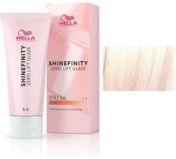 Wella Shinefinity Zero Lift Glaze félig permanens áttetsző festék, 09/36 Vanilla Glaze nagyon világos szőke aranylila, 60 ml
