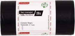 Madero LDPE szemeteszsák, Vastag, 120l, 20db, Fekete