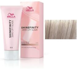 Wella Shinefinity Zero Lift Glaze félig permanens áttetsző festék, 09/02 Soft Sage nagyon világos szőke natúr matt, 60 ml