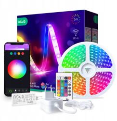 NOUS Led Szalag 5M Rgb Vízálló Led Szalag 5050+VEZÉRLŐ Wifi Alkalmazás Tuya (Taśma Led Nous)