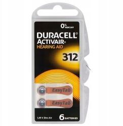  Akkumulátorok Duracell hallókészülékekhez HA312 6db (DURAACTI312)