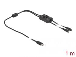Delock USB Type-C apa - 2 db. DC 5, 5 x 2, 1 mm anya csatlakozójú kábel 1m (86800) (86800) - pcx