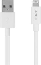 Deltaco USB-A apa - Lightning apa Adat- és töltőkábel 2m - Fehér (IPLH-402) (IPLH-402)
