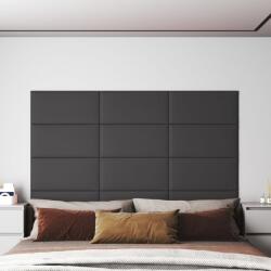 vidaXL 12 db szürke műbőr fali panel 60 x 30 cm 2, 16 m2 (343858)