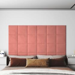 vidaXL 12 db rózsaszín bársony fali panel 30 x 30 cm 1, 08 m2 (343810)