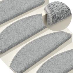 vidaXL 15 db világosszürke lépcsőszőnyeg 65 x 24 x 4 cm (322371)