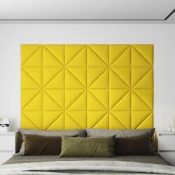 vidaXL 12 db világossárga szövet fali panel 30x30 cm 0, 54 m2 (343937)