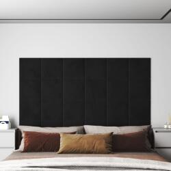 vidaXL 12 db fekete bársony fali panel 30 x 30 cm 1, 08 m2 (343812)