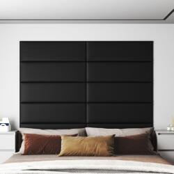 vidaXL 12 db fekete műbőr fali panel 90 x 30 cm 3, 24 m2 (343911)
