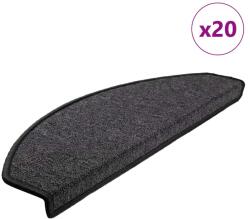 vidaXL 20 db antracitszürke lépcsőszőnyeg 65x24x4 cm (3365789)