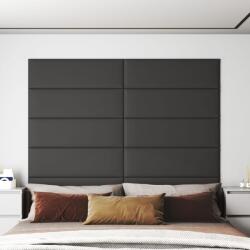 vidaXL 12 db szürke műbőr fali panel 90 x 30 cm 3, 24 m2 (343914)