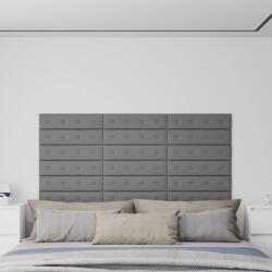 vidaXL 12 db szürke műbőr fali panel 60 x 15 cm 1, 08 m2 (343984)