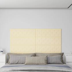 vidaXL 12 db krémszínű műbőr fali panel 90 x 30 cm 3, 24 m2 (344003)