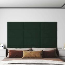 vidaXL 12 db sötétzöld bársony fali panel 60x30 cm 2, 16 m2 (343865)
