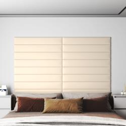 vidaXL 12 db krémszínű bársony fali panel 90x15 cm 1, 62 m2 (343899)