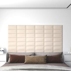 vidaXL 12 db krémszínű bársony fali panel 30 x 15 cm 0, 54 m2 (343787)