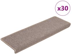 vidaXL 30 db világosbarna lépcsőszőnyeg 65x21x4 cm (3365767)