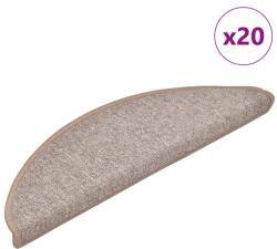 vidaXL 20 db világosbarna lépcsőszőnyeg 56x17x3 cm (3365783)