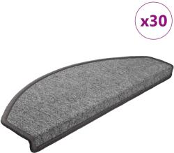 vidaXL 30 db sötétszürke lépcsőszőnyeg 65x24x4 cm (3365750)