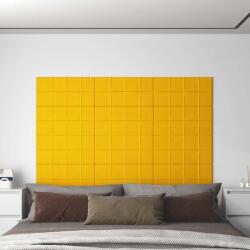 vidaXL 12 db sárga bársony fali panel 60x30 cm 2, 16 m2 (344090)