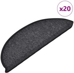vidaXL 20 db antracitszürke lépcsőszőnyeg 56 x 17 x 3 cm (3365781)