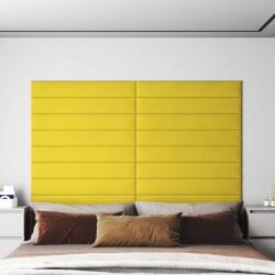 vidaXL 12 db világossárga szövet fali panel 90x15 cm 1, 62 m2 (343881)