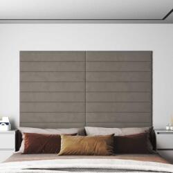 vidaXL 12 db világosszürke bársony fali panel 90x15 cm 1, 62 m2 (343891)