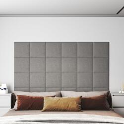 vidaXL 12 db világosszürke szövet fali panel 30 x 30 cm 1, 08 m2 (343789)