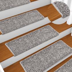 vidaXL 15 db szürke lépcsőszőnyeg 65x21x4 cm (134575)