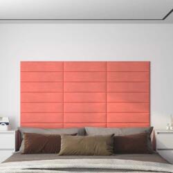vidaXL 12 db rózsaszín bársony fali panel 60x15 cm 1, 08 m2 (343838)