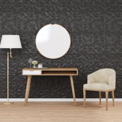 vidaXL 48 db fekete XPS ametisztmintás fali panel 50 x 50 cm 12 m2 (356948)