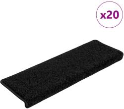 vidaXL 20 db fekete lépcsőszőnyeg 65 x 21 x 4 cm (3365852)