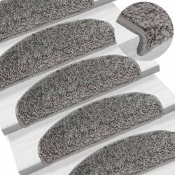 vidaXL 15 db szürke lépcsőszőnyeg 65 x 21 x 4 cm (133900)