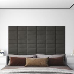 vidaXL 12 db sötétszürke bársony fali panel 30 x 15 cm 0, 54 m2 (343780)