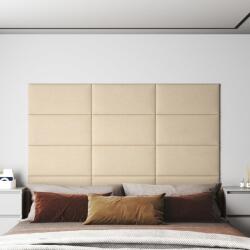 vidaXL 12 db krémszínű szövet fali panel 60x30 cm 2, 16 m2 (343844)