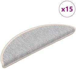 vidaXL 15 db ezüstszínű öntapadó lépcsőszőnyeg 56x17x3 cm (326895)