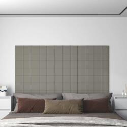 vidaXL 12 db világosszürke bársony fali panel 60x15 cm 1, 08 m2 (344063)