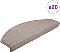 vidaXL 20 db világosbarna lépcsőszőnyeg 65x24x4 cm (3365791)