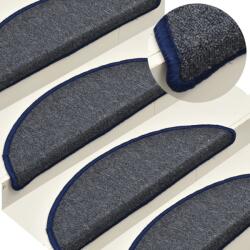 vidaXL 15 db sötétszürke és kék lépcsőszőnyeg 56 x 17 x 3 cm (322364)