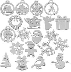 Ruhhy Fa karácsonyfagömb dísz szett, 20 db, fehér, 9 cm, törhetetlen (00024883)