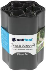 Cellfast Kerti szegély 25 cm x 9 m, grafitszürke, vízálló, rugalmas műanyag (77928)