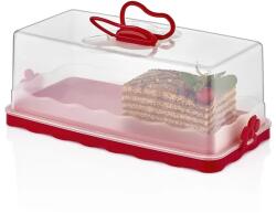 Herzberg Cooking Kupolás torta- és süteményszállító, piros, 33, 5×17×12, 5 cm (HG-L575RED)