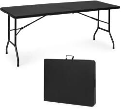 ModernHOME Összecsukható, bőrönd fogantyús 180×74 cm fekete catering asztal (NZK-180S-BLACK)