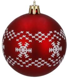 Karácsonyi műanyag gömbdísz készlet, 5 cm, 30 db, piros-fehér, törhetetlen (CA0151)