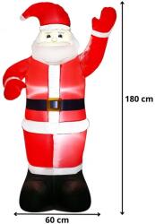 Felfújható LED-es Mikulás dekoráció, 180 cm, IP44, kültéri/beltéri (CL4057)
