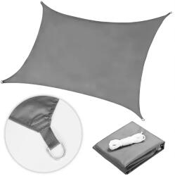 MultiGarden Vízálló négyzet alakú napvitorla 4×4 m, szürke poliészter, UV-védelem (19195G GRAY)