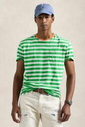 Ralph Lauren pamut póló zöld, férfi, mintás, 710958202 - zöld XXL